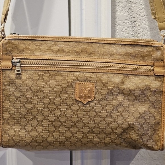 Céline Macadam Monogram Vintage Coated Canvas Clutch with Strap & Twilly Added - Picture 8 of 16